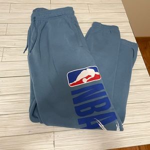 Men’s Light Blue NBA Logo Sweatpants Size Large